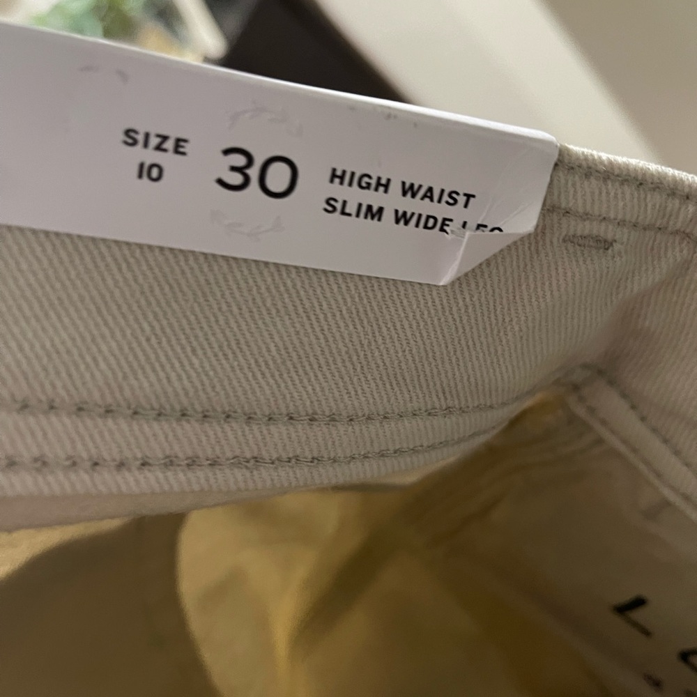 COPY - NWT Loft High rise wide leg jeans in light khaki - Picture 5 of 6